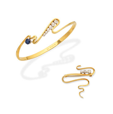 Gillian Packard gold and diamond bangle 